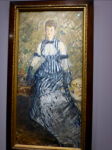 Manet - femme en robe à rayures