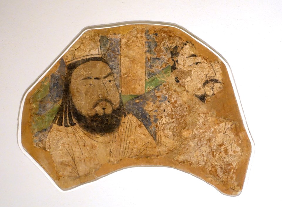 Manichaean clergymen, Khocho, Ruin alpha, 10th-11th century AD, wall painting - Ethnological Museum, Berlin - DSC01743