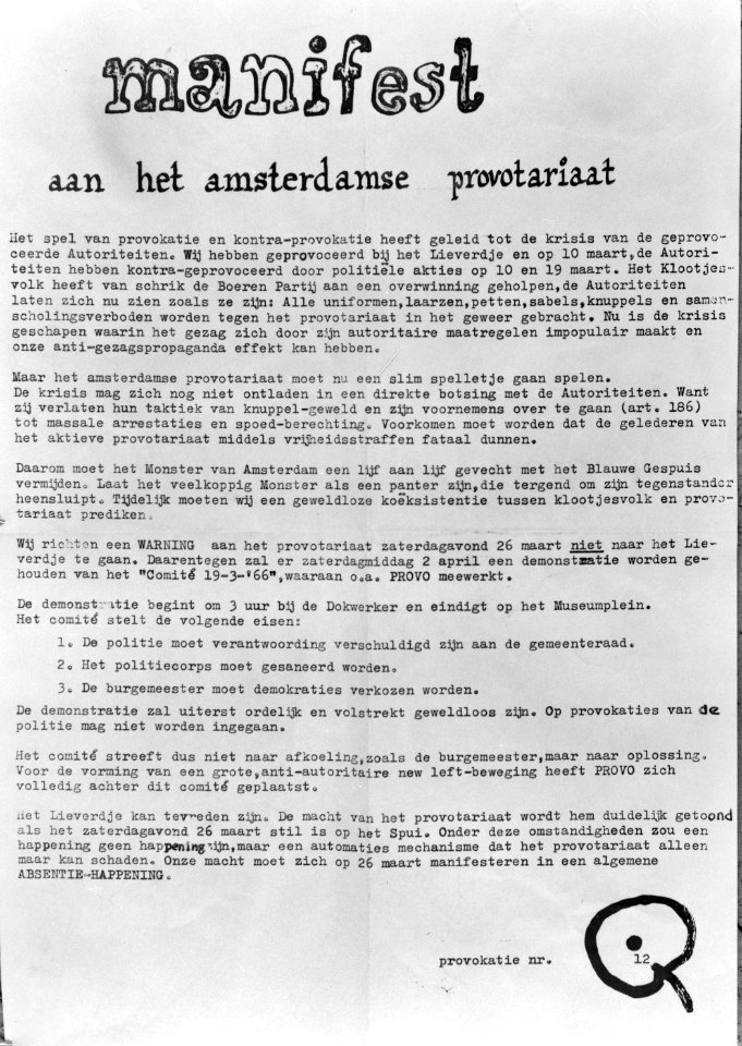 Manifest provocatie nummer 12, Bestanddeelnr 919-1450