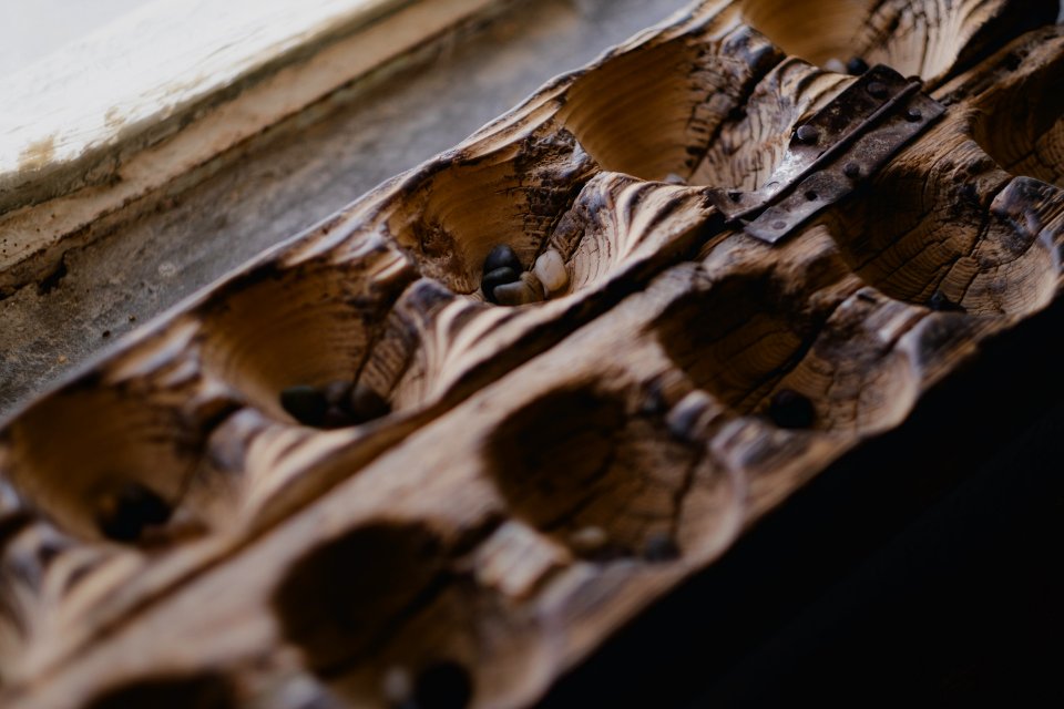 Mancala board at an Ezidi home in June of 2019 in Wardia village near Shingal town 04