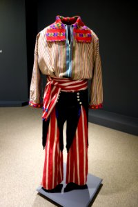 Man's clothes, Mam Maya, Todos Santos Cuchumatan, shirt mid 20th c., rest c. 1970s, cotton - Textile Museum of Canada - DSC01062