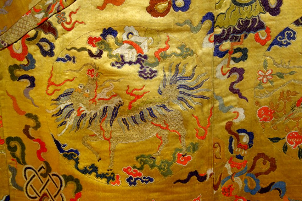 Man's robe (chuba), Tibet, made in China, detail, 19th century - Textile Museum of Canada - DSC00819