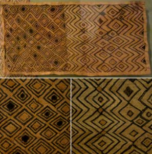 Man's status cloth, Shoowa people, early 20th century, raffia palm fiber, plain weave, cut-pile embroidery, HMA