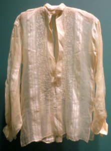 Man's shirt from Luzon, late 19th century, pina, silk, plain weave, embroidery, Honolulu Museum of Art, accession 724 photo