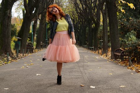 Trees autumn pink skirt