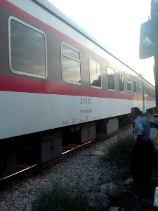 Man near Moving train