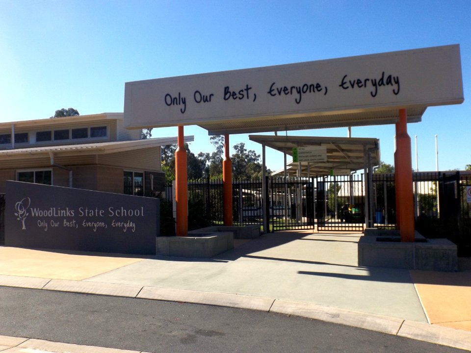 Main entrance to Woodlinks State School at Collingwood Park, Queensland