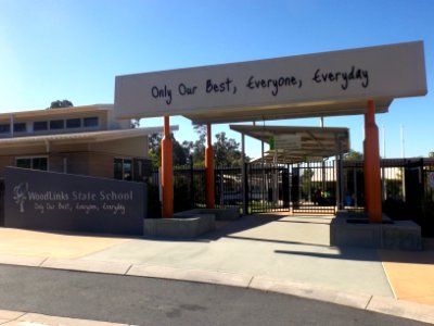 Main entrance to Woodlinks State School at Collingwood Park, Queensland