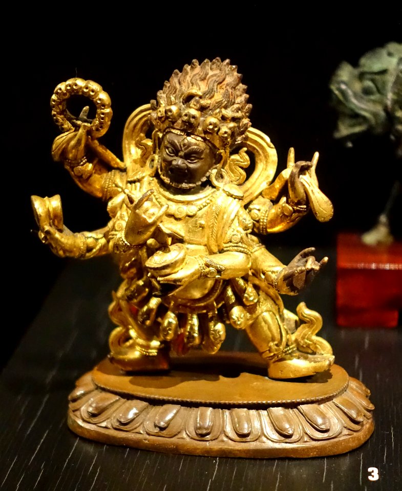 Mahakala, China, Qing dynasty, 1700s AD, gilded bronze - Östasiatiska museet, Stockholm - DSC09609