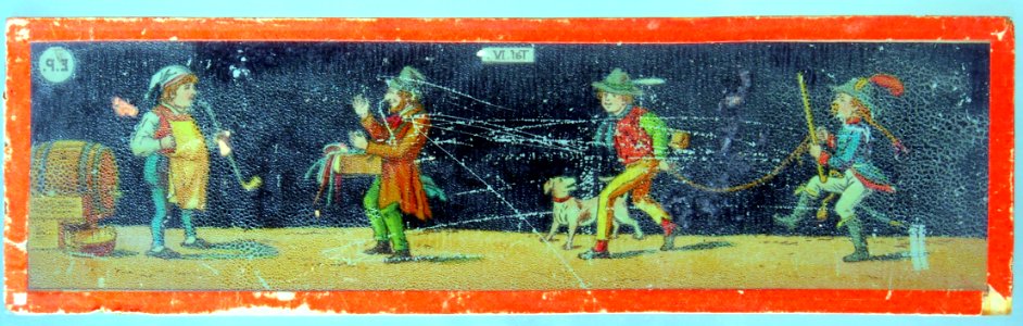 Magic lantern image of 18th century people
