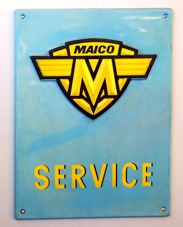 Maico Service Emaille Werbeschild