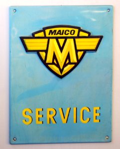 Maico Service Emaille Werbeschild
