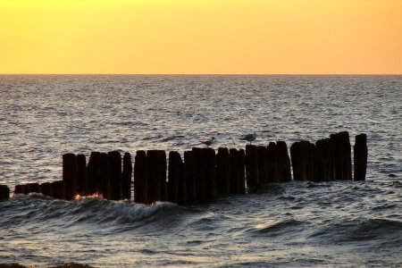 Sunset baltic sea horizon photo