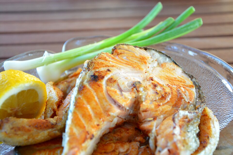Seafood grilled food