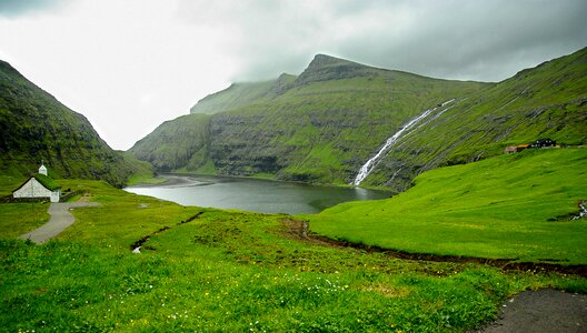 Cliffs fjord cascades