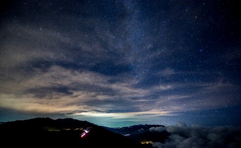 Night outdoors blue sky