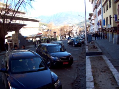 Main Road with Hill in the backdrop