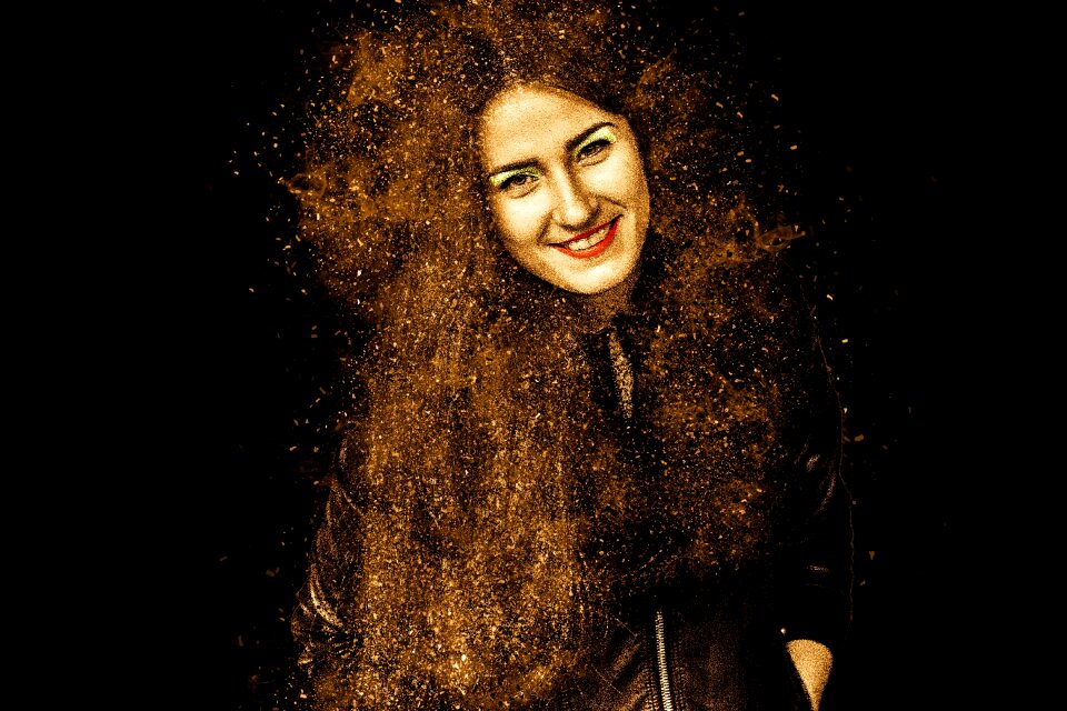 Hair cheerful female
