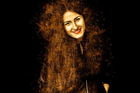 Hair cheerful female