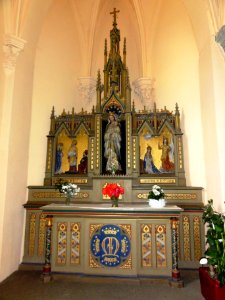 Mairieux (Nord, Fr) église, autel de la Vierge Marie