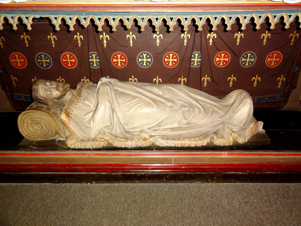 Mairieux (Nord, Fr) église, détail autel, Christ au tombeau