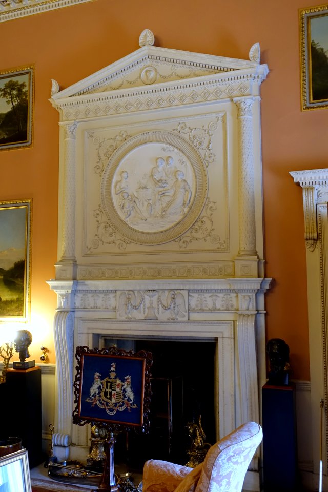 Main Library fireplace 2 - Harewood House - West Yorkshire, England - DSC01860