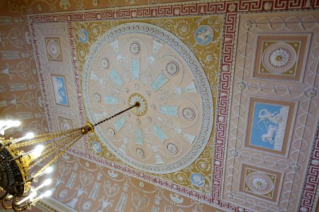 Main Library ceiling by Robert Adam - Harewood House - West Yorkshire, England - DSC01855