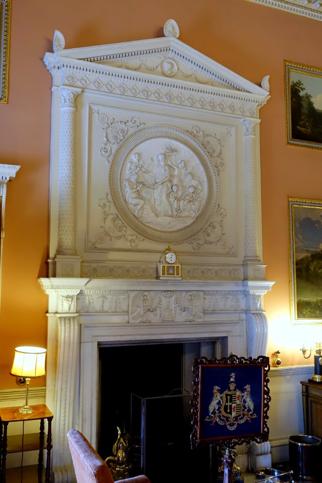 Main Library fireplace 1 - Harewood House - West Yorkshire, England - DSC01858