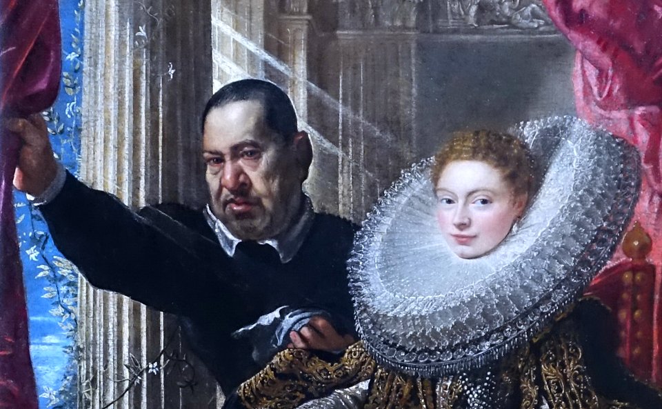 Marchesa Maria Grimaldi and her Dwarf (probably), by Peter Paul Rubens, c. 1607, oil on canvas - Saloon - Kingston Lacy - Dorset, England - DSC03486 crop