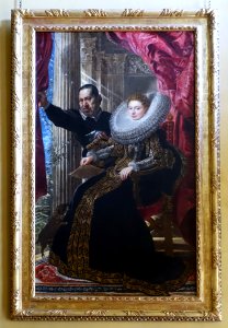 Marchesa Maria Grimaldi and her Dwarf (probably), by Peter Paul Rubens, c. 1607, oil on canvas - Saloon - Kingston Lacy - Dorset, England - DSC03486