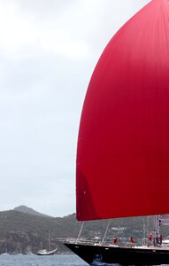 Red sail sea navigation
