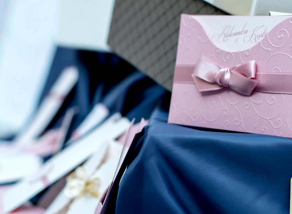 Card invitation blue wedding