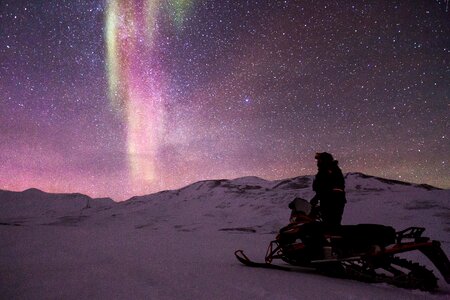 Northen light scooter snow photo