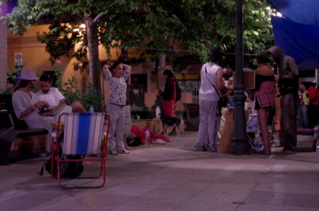 Marcha indignada - Noche en la plaza 030