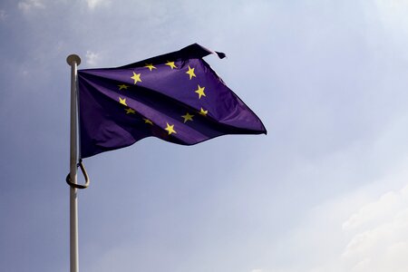 European flag flag wind photo