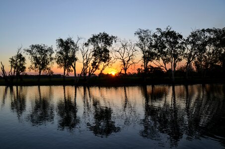 Sunset silhouette reflection