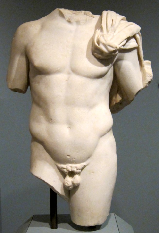 Marble male torso, Roman after Greek original, 2nd century CE, Honolulu Academy of Arts