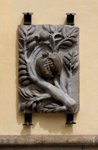 Marble plaque pomegranate Granada Spain
