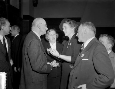 Marga Klompé in gsprek met Robert Schuman, Bestanddeelnr 906-0218