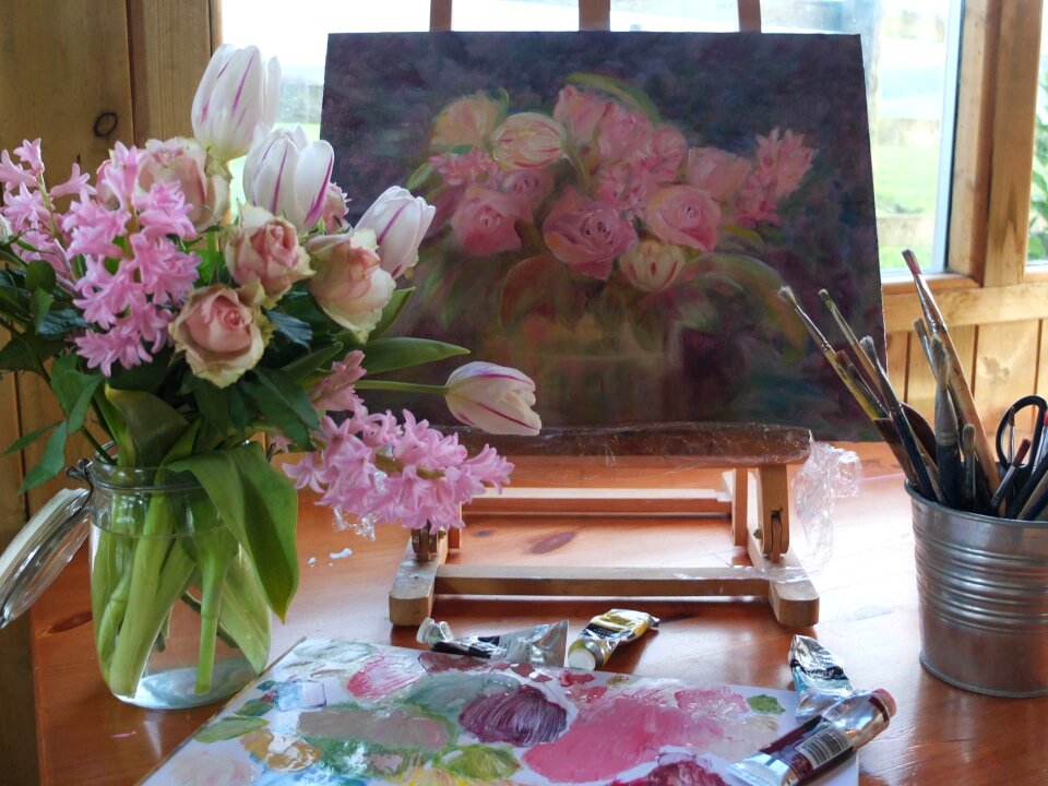 Oil paint paint brush
