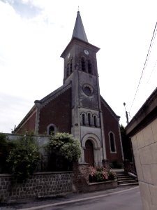 Maresches(Nord,Fr) église, façade