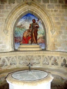 Marciac (Gers, Fr) église, baptème du Christ