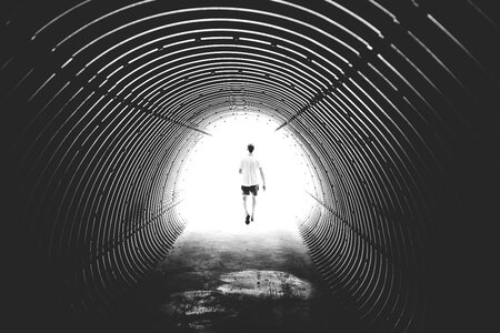Solo tunnel walking photo