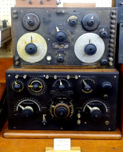 Marconi Wireless Telegraph Navy Shortwave Receiver, and RCA Type 106 B radio receiver, manufactured by General Electric - New England Wireless & Steam Museum - East Greenwich, RI - DSC06687