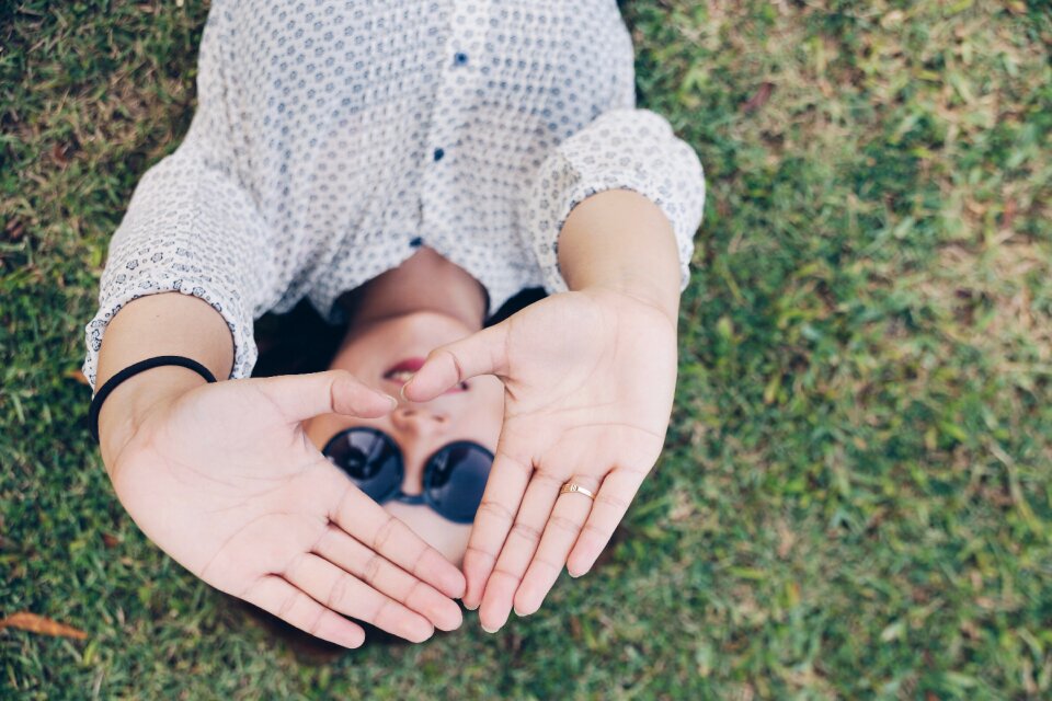 Grass hands outdoors