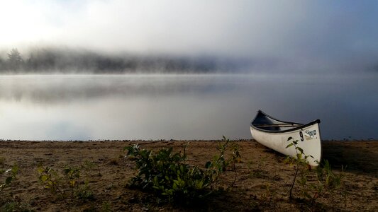 Nature lake canoeing