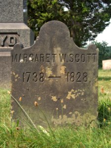 Margaret W. Scott Tombstone, Hiland Cemetery, 2015-08-17, 01
