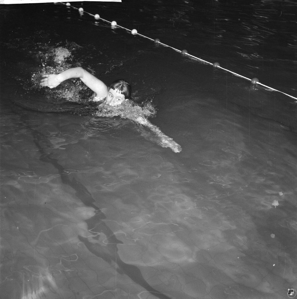 Marianne Heemskerk verbetert Europees record. Schoolslag, Bestanddeelnr 913-5753