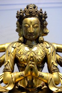 Marichi, Buddhist Goddess of Dawn, China, Qing dynasty, 18th century, gilt bronze, view 2 - Brooklyn Museum - Brooklyn, NY - DSC08271