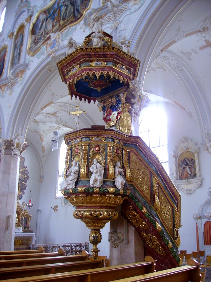 Mariastein Kloster St. Maria Basilika Innen Kanzel 2